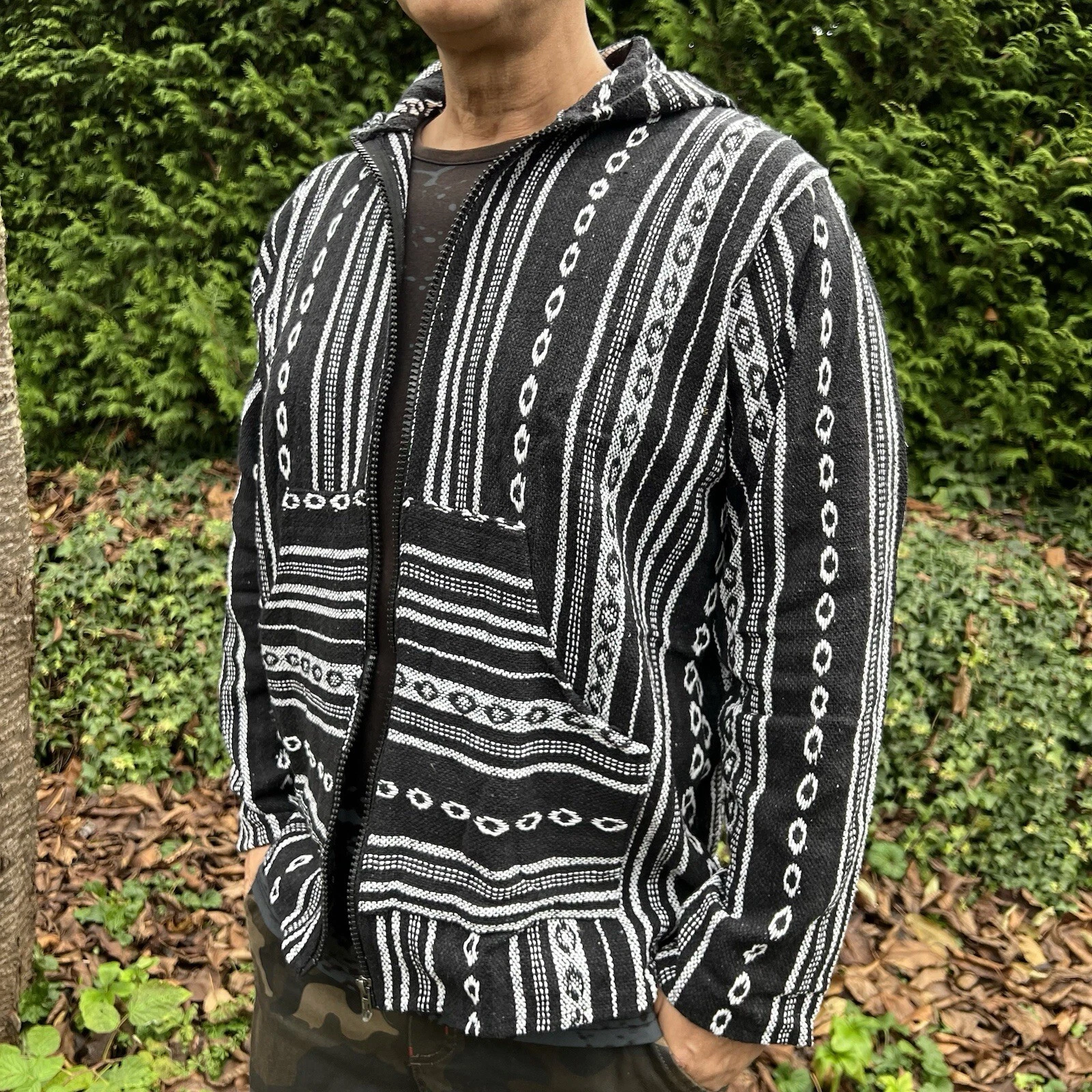 SACAI Giacca Baja Gheri giacca con cappuccio colorata felpa con cappuccio tasca canguro hippie Goa Psy Flair