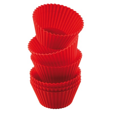 NEW Silikomart Silicone Cupcake Mould Red Set 6pce