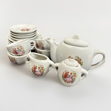 MCM Child's Tea Set Toy Porcelain Victorian Dancing Couple 17 Piece