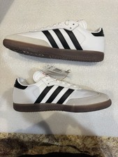 Adidas Samba White Black Gum Leather Sneakers IH6001 Soccer Football Size 8.5 
