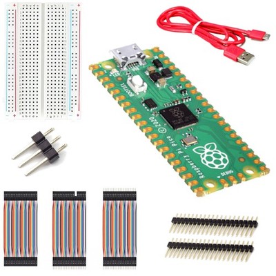 Raspberry Pi Pico Set inkl. Pico,USB Kabel,Breadboard,Jumperkabel,2xStiftleisten