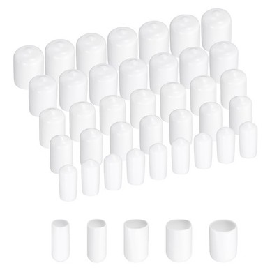 100pcs Rubber End Caps Protective Caps 6mm 9mm 12mm 15mm 18mm White