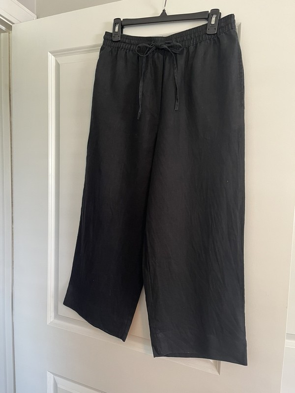 DKNY -PURE, 100% LINEN WIDE LEG PALAZZO PANTS, SIZE SMALL, MADE IN BANDELESH