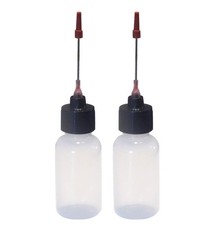 2-1Oz Plastic Squeeze Bottles 1.5" Stainless Applicators