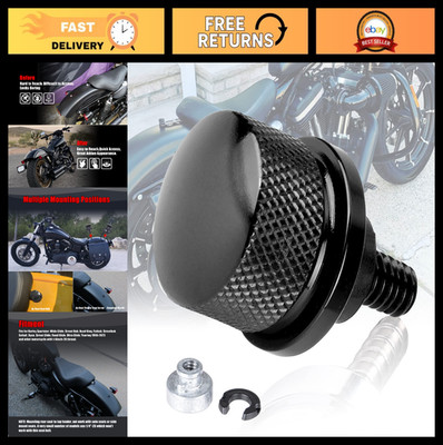 Rear Fender Seat Nut Kit - Black Anodized 1/4'' Thumb Bolts for HD Sportster, Tou