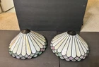 Two Vintage Quoizel Collectibles Tiffany Stained Glass Style Lamp Shade 14.5”