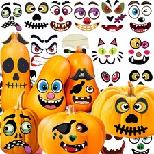 96Pack Halloween Pumpkin Decorating Stickers, Pumpkin Painting Kit Decor