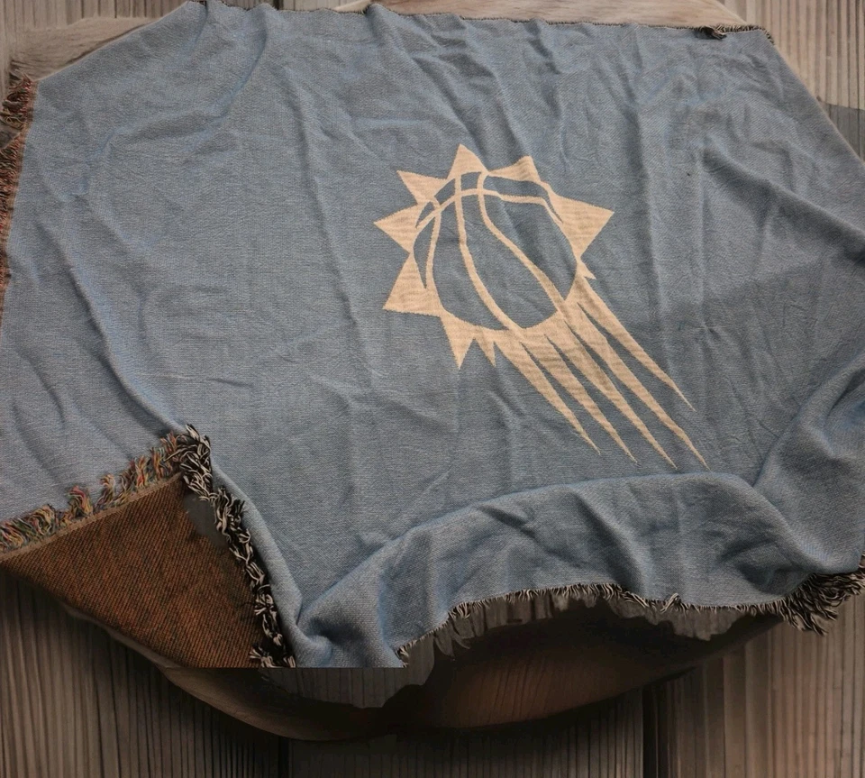 Manta con flecos multicolor tejida azul claro Phoenix Suns 85"X 63"  Foto 3 de 4