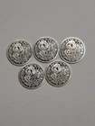 Lot of Five 1 Gram .999 Silver Lotus Mint Coins (5 grams total)