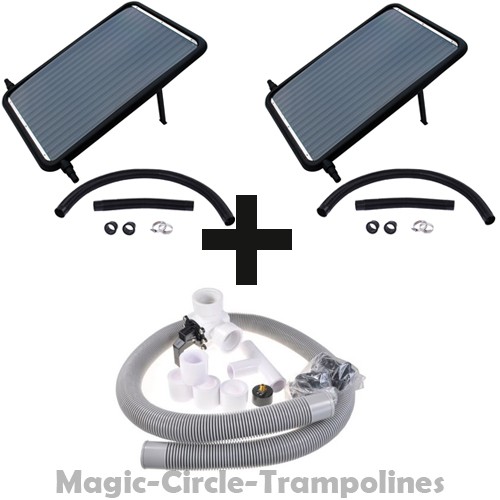 2x Calefacción Solar Panel Solar para Piscina Calefacción Solar Piscina 105x73cm + Kit Bypass