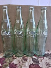 4 VTG Coke Bottles 16 Fl.oz Return for deposit money back bottle
