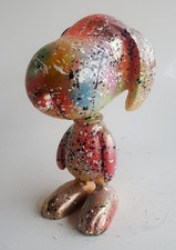 SPACO signe SNOOPY PEANUTS graffiti  SCULPTURE pop STREET ART couleur et OR