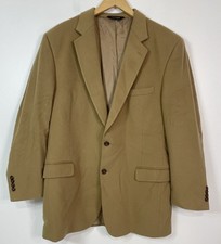 JOS A Banks 100 Cashmere Mens Suit Sport Coat Blazer Tan Beige Sz 46 Lg