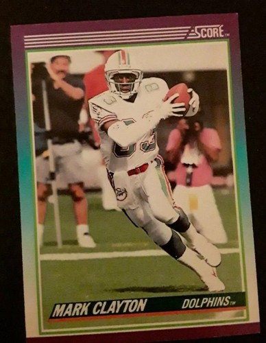 1990 Score MARK CLAYTON Football Card #212. MIAMI DOLPHINS. - Picture 1 of 2