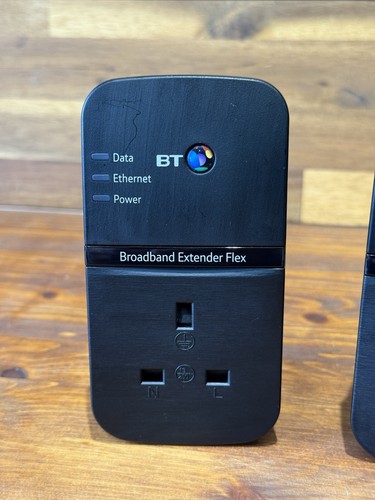 BT Broadband Extender Flex 500 Passthrough Powerline Adapters Black x2 Used - Afbeelding 2 van 13