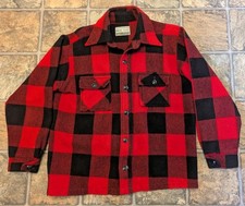 vtg Maine Guide Outerwear by Congress Shirt/jacket wool blend Buffalo Plaid L