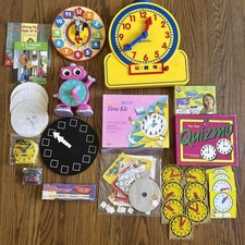 Huge Teach Time Lot Judy Clock Math K-3 Homeschool Lakeshore Learning Analog