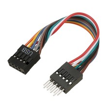 4.5" 9-Pin M-F Motherboard Cable, Colorful