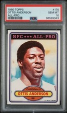 1980 Topps #170 Ottis Anderson ROOKIE Card PSA 10 RARE Pop 45 St Louis Cardinals