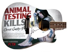 Dave Navarro Signed Custom Graphics Photo Guitar ACOA