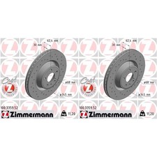 2x ZIMMERMANN SPORT BREMSSCHEIBEN 345mm GELOCHT VORNE passend für AUDI A6