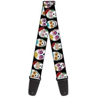 Guitar Strap - Staggered Sugar Skulls Close-Up Black/Multi C (Us Import) ACC NEU