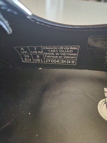 Dr. Martens 1461 Quad Platform Smooth Leather Oxford In Black W Size 8 M Size 7 - Afbeelding 10 van 11