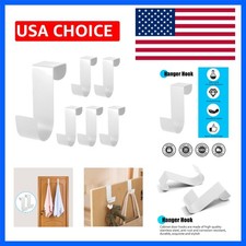 6 Pcs Over The Cabinet Door Hooks, White Stainless Steel Hanger Hook Organize...