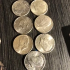 7 Each-1964 Silver Kennedy Half Dollar 90% Silver