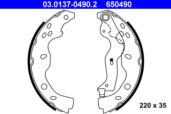 Bremsbackensatz ATE 03.0137-0490.2 FüR Fiat Suzuki EY GY SX4 Sedici 16V 4X4 RW-image