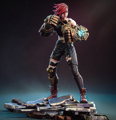 Vi Arcane League of Legends Resin Figur 24,3cm | Bulkamancer | UNBEMALT