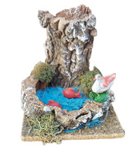 lago presepe con pesci rossi ambientazione presepe casa casetta