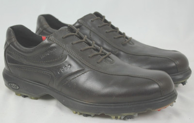 ECCO CLASSIC HYDROMAX MEN'S BROWN LEATHER SOFT SPIKE GOLF SHOES SIZE 42 EUC!