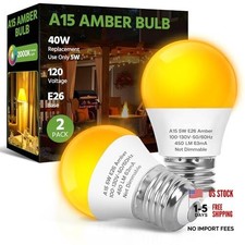 LED Light Bulbs, 40W Equivalent A15 LED Bulb, 5W Energy Saving Yellow Amber