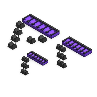 3D Tool Trays MagAttach Socket Extension Organizers 3 Piece Set, Purple/Black