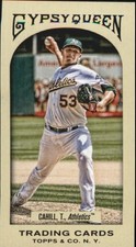 2011 Topps Gypsy Queen Mini Red Gypsy Queen Back #215 Trevor Cahill Card