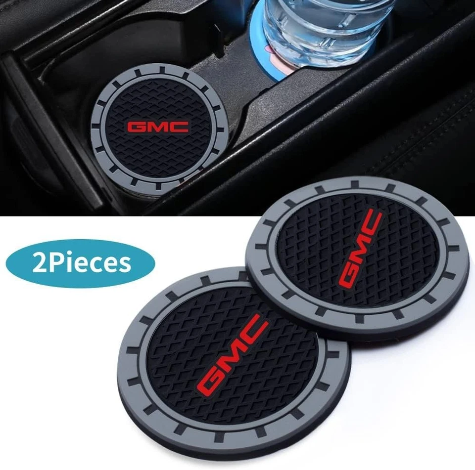 Paquete de 2 tazas alfombrilla coche soporte para bebidas inserto silicona posavasos juego para GMC TRUCKuck Foto 4 de 4