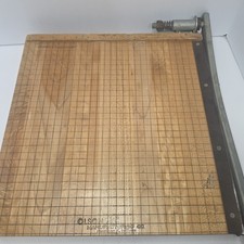 Vintage Olson Manufacturing Paper Cutter Guillotine Property of US GOVERNMENT