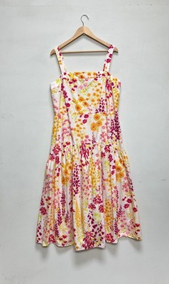 Everbelle Dress Womens UK 18 Floral Cotton Long Sundress Smocked Strappy Multi