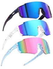 Youth Baseball Sunglasses 3pack-black/Blue+white/Blue+blue/Pink Polychrome