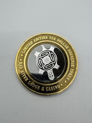 Bad River Lodge 999 Silver Strike Casino Gaming Token Turtle
