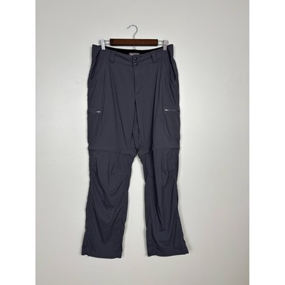 LL Bean Womens Vista Trekking Mid Rise Straight Leg Zip Off Pants in Grey Sz 10