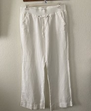 Calvin Klein 100 linen wide-leg, pull-on pants Size 10