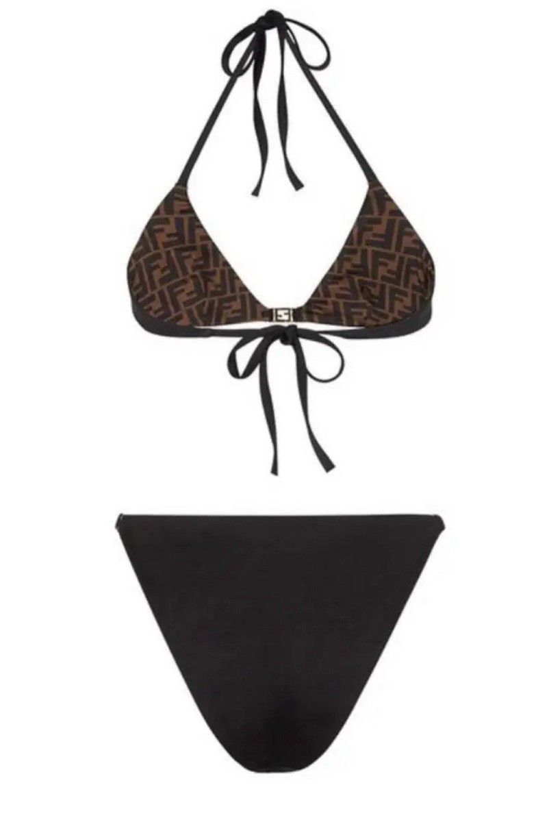 RRP US$670 Fendi Lycra FF logo brown bikini NWT IT36 XS | eBay