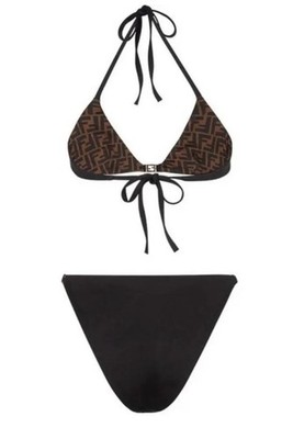 RRP US$670 Fendi Lycra FF logo brown bikini NWT IT36 XS | eBay