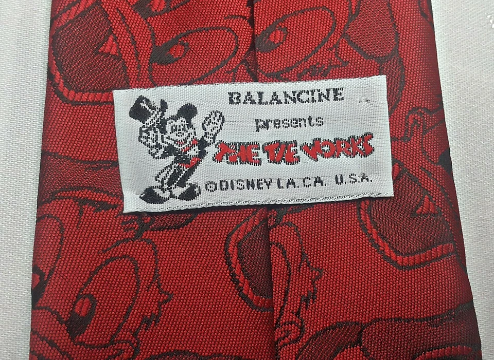 Corbata de cuello roja Balencine Disney Pato Donald vintage auténtica para hombre Foto 4 de 4