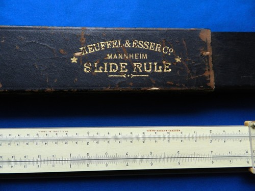 Slide Rule K and E ~ Mannheim #4051 Glass Cursor 20-1/2 inch Excellent - Picture 2 of 15