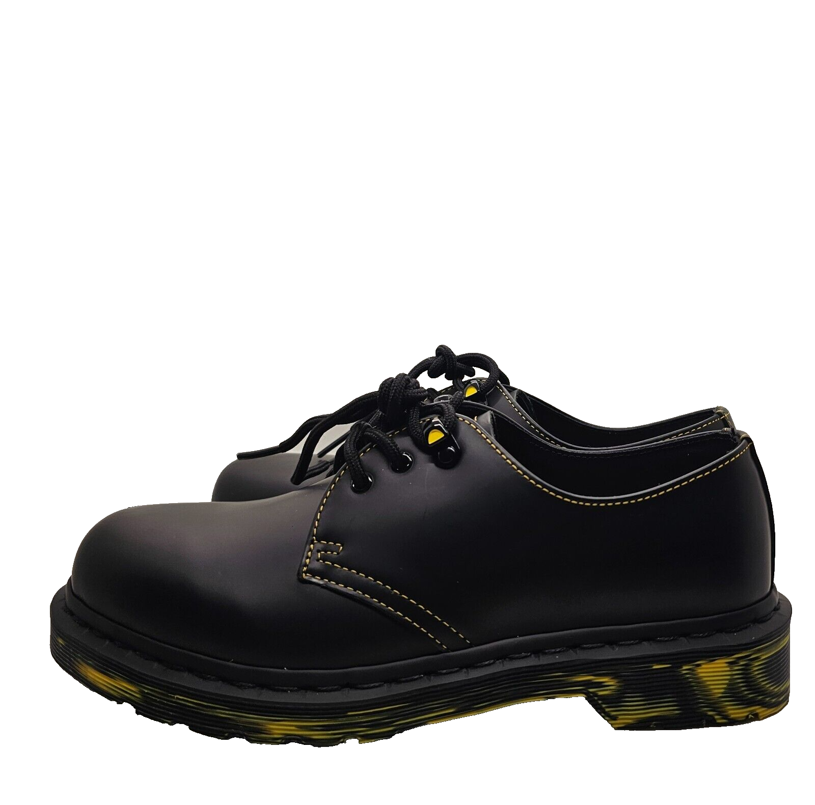 SAOLA Dr. Martens 1461 suola marmorizzata pelle nera marmo giallo Oxford nuova taglia 7M 8W
