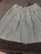 Ladies Lined Wool Shorts In Black, White And Red Plaid By Giorgio Saint Angelo