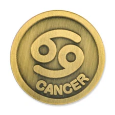 PinMart's Antique Gold Cancer Zodiac Crab Symbol Lapel Pin